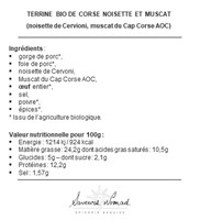 terrine bio de corse noisette muscat 125g 2